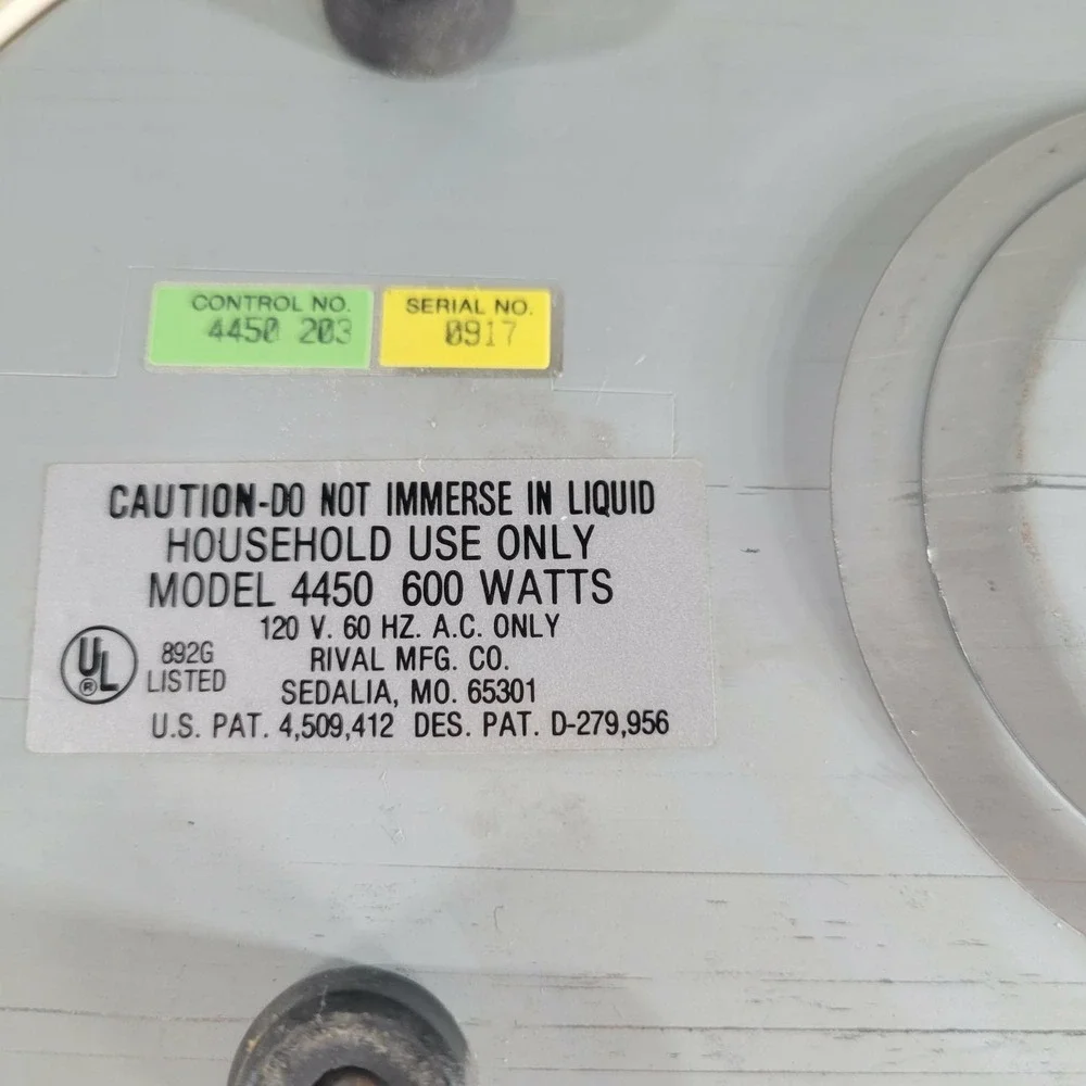 Rival Automatic Steamer and Rice‎ Cooker Replacement Base Only Model 4450 Tested